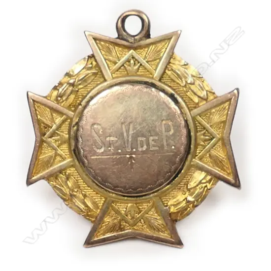 Adolph Kohn 9ct gold St Benedict’s fob 1913,